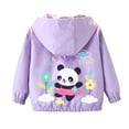thumbnail image 4 of Viluyesy Kids Girls Jackets 7-8T, Fashion Prints Zip-Up Long Sleeve Casual Windbreaker Coat Purple(1-11T), 4 of 7