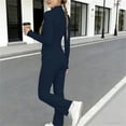 thumbnail image 7 of Sets for Girls​ Solid Color Full Zip Long Sleeve Top and Yoga Pants, Breathable Athletic Wear for Sports and Exercise 3-15 Years Navy 3-4Years, 7 of 7