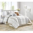thumbnail image 1 of Lanco Bedding Comforter Set White/Taupe/Black California King, 1 of 7