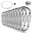 thumbnail image 1 of TOMSHOO 9 Pack Aluminum Alloy D-ring Locking Carabiner Clip Set, 1 of 8