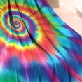 thumbnail image 3 of Colorful Tie Dye Star Mandala Pattern Blanket,Comfortable Soft Flannel Throw Blanket,All Season,Warm Lightweight Blankets for Sofa Bed Couch Living Room Chair,30"x40", 3 of 4