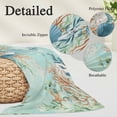 thumbnail image 4 of Marine Life Throw Pillow Covers Blue Shell Coral Eucalyptus Leaves Green Background Decorative Lumbar Pillow Cover Rectangle Cushion Case for Sofa Couch Bed Living Room Bedroom 12 X 20 Inches, 4 of 9