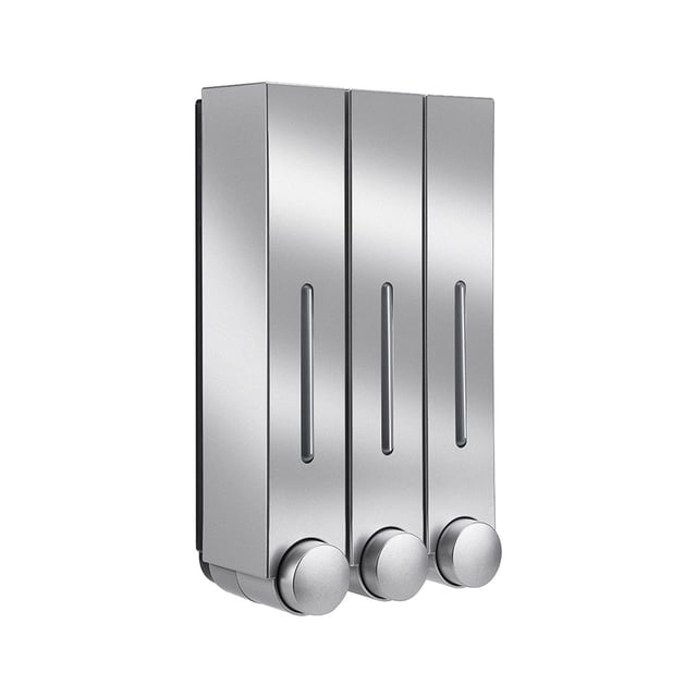 Toystoory Dispensador de espuma ABS desmontable recargable montado en la pared a prueba de fugas anticorrosivo Manual hogar Hotel dispensadores de a Juegos de accesorios de baño Plata 3 Boquillas Toystoory HA067177-09