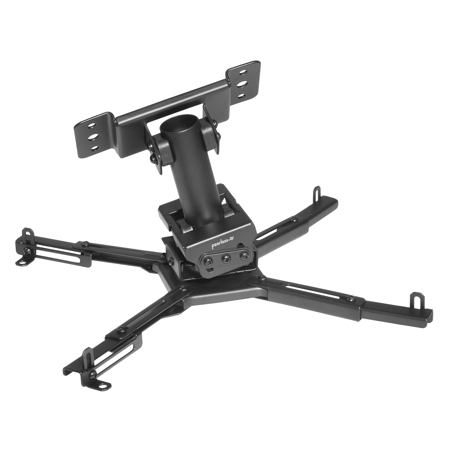 TruVue+ by Peerless-AV Adjustable Universal Projector Mount for Flat or Angled Ceilings, 5.1-In. to 18.5-In. Mounting Pattern, Holds up to 99 Lbs. RRG-UNVTruVue