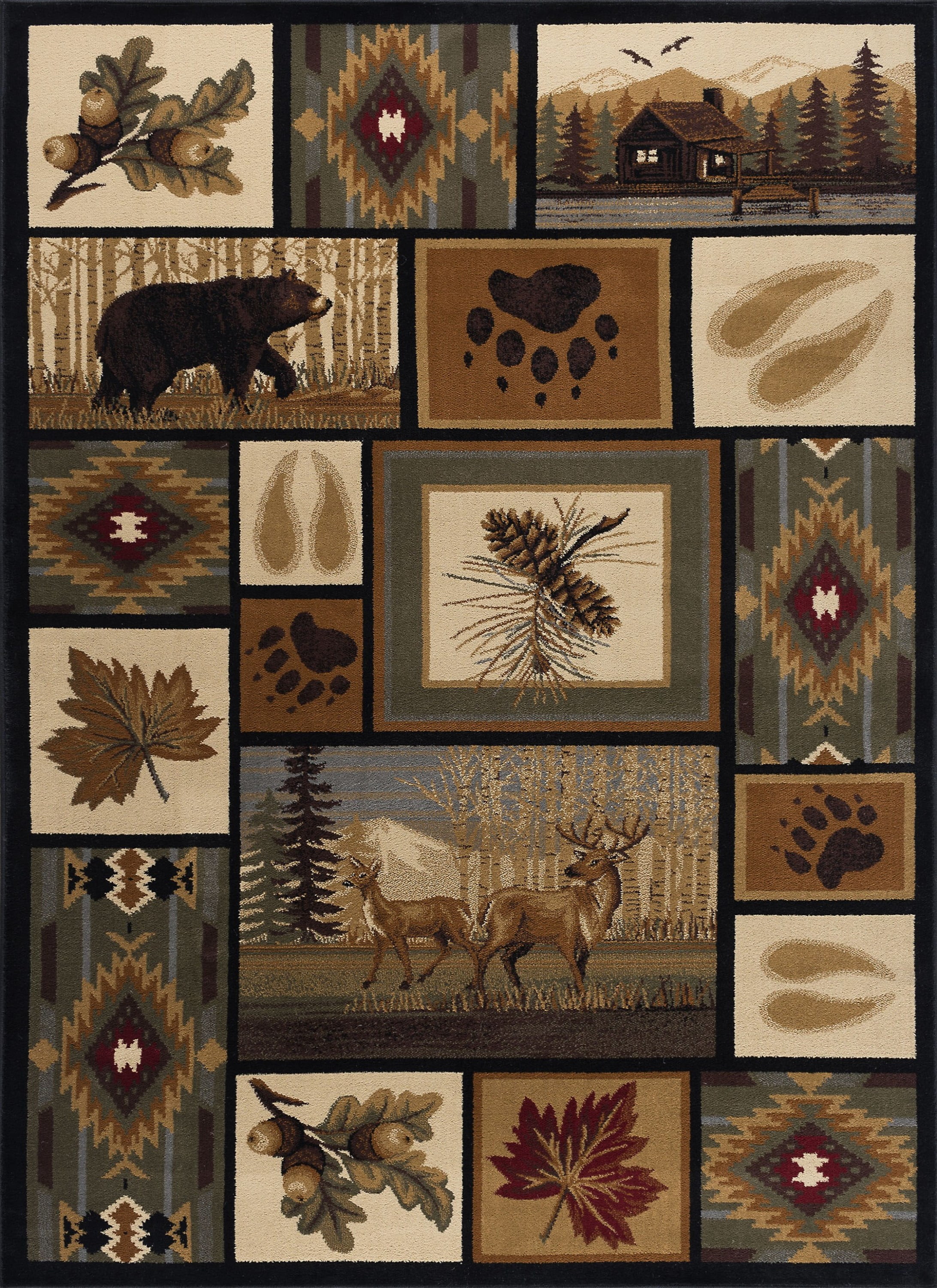 Nature Novelty 9' x 12' Multi-Color Polypropylene Indoor Area Rug