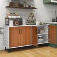thumbnail image 4 of 4-Door Large Buffet Sideboard, Kitchen Storage Cabinet, Wooden Buffet Server Cupboard, 5-Leg Structure, Accent Cabinet, Ideal for Living Room, 4 of 5