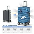 thumbnail image 6 of Gaeub Sharks on White Blue Striped Elastic Luggage Cover with Concealed Zipper Dust-Proof Luggage Cover Protector - 18-32 inch - Small, 6 of 9