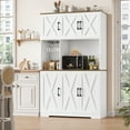 thumbnail image 4 of Homfa 70.9'' Tall Kitchen Pantry with Microwave Countertop, Farmhouse Buffet Hutch, Floor 6 Doors Cupboard Storage Cabinet for Dining Room Kitchen, White, 4 of 10
