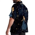 thumbnail image 3 of Virgo Constellation Men's Casual Printed Button Down Short Sleeve Poplin Hawaiian Beach Shirt with Spread Collar Tops, 3 of 6