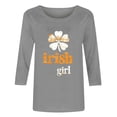 thumbnail image 4 of St Patrick's Day Shirt for Women Irish Girl Slogan Clover Graphic Tee Three Quarter Sleeve Crewneck Distressed Festival Apparel Gift, 4 of 4