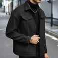 thumbnail image 2 of CharmCyan Men Casual Button Down Jacket Long Sleeve Lightweight Outerwear Classic Fit Collared Coat for Everyday Wear Work Travel Black S, 2 of 2
