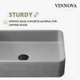 thumbnail image 4 of Vinnova 9259-BAS-GR Avila Grey Concrete Rectangular Vessel Bathroom Sink, 4 of 8