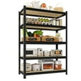 thumbnail image 2 of Kitchen Storage Shelves 5 Tier Garage Shelving Heavy Duty Adjustable Wood Shelving Unit Utility Shelf Storage Organizer Rack for Kitchen, Basement,Garage, Pantry (72" H x 35.4" W x, 2 of 7