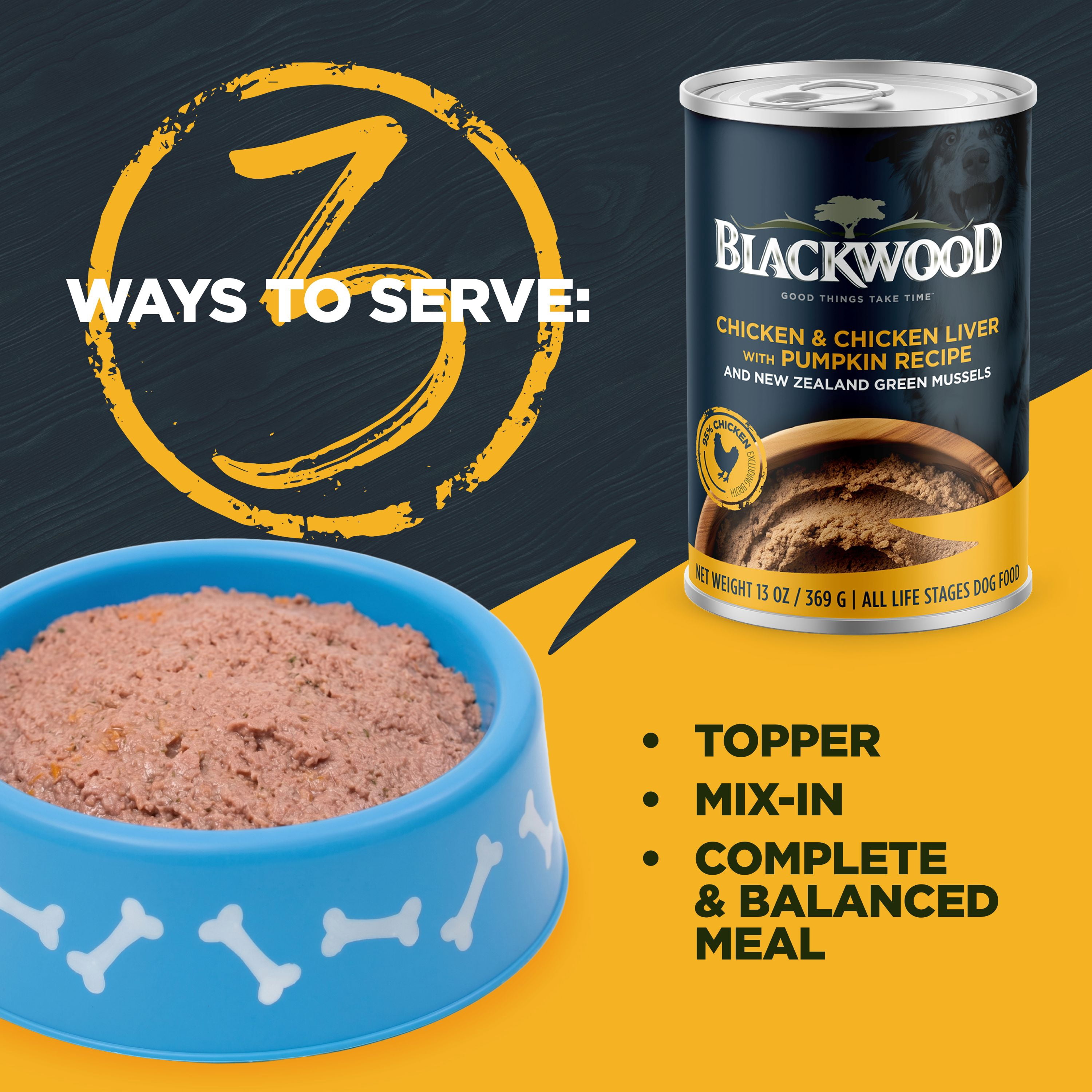 Blackwood Grain-Free Chicken & Chicken Liver with Pumpkin Wet Dog Food, 13 oz (12 Pack)