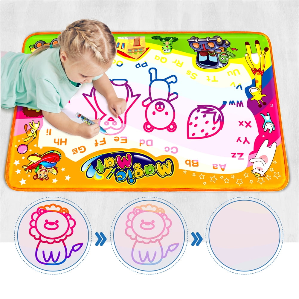 Betheaces Aqua Magic Doodle Mat 40 x 28 Inches Extra Large Water Drawing  Mat Educational Toddler Toys Gifts Painting Coloring Mat for Age 2 3 4 5 6  7