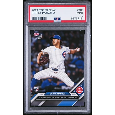 Graded 2024 Topps Now Shota Imanaga #105 Rookie RC Baseball Card PSA 9 Mint