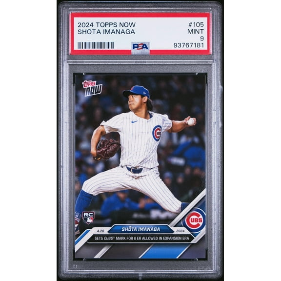 Graded 2024 Topps Now Shota Imanaga #105 Rookie RC Baseball Card PSA 9 Mint