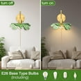 thumbnail image 2 of GPSRSAI Green Sconce Plug in Wall Sconces Vintage Wall Lamp with Green Glass Shade - Plug in or Hardwired Brass Finish Light Fixture for Bedroom, Living Room, Bathroom Lighting C92, 2 of 3