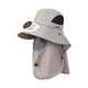 thumbnail image 2 of Sombrero para exteriores con ventilador, transpirable, con solapa para cubrir el cuello y la cara, protección solar. Gris claro, 2 of 9