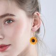thumbnail image 4 of Sunflower Drop Earrings Personalized Earrings For The Beautiful Self, 4 of 5