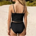 thumbnail image 5 of Girls Two Piece Swimwear Teen Backless Bikini Cute Floral Print Tankini For Juniors And Kids/Black/100, 5 of 5