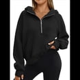 thumbnail image 3 of Sudaderas con Capucha para Mujer Sudaderas Forro Sudaderas de Entrenamiento de Moda de Otoño Chaquetas de Invierno Suéteres de Gran Tamaño Camisetas Ropa 2025 Negro XL, 3 of 8
