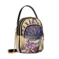 thumbnail image 2 of Leather Handbag Crossbody Bag A Basket Of Purple Lavender, 2 of 7