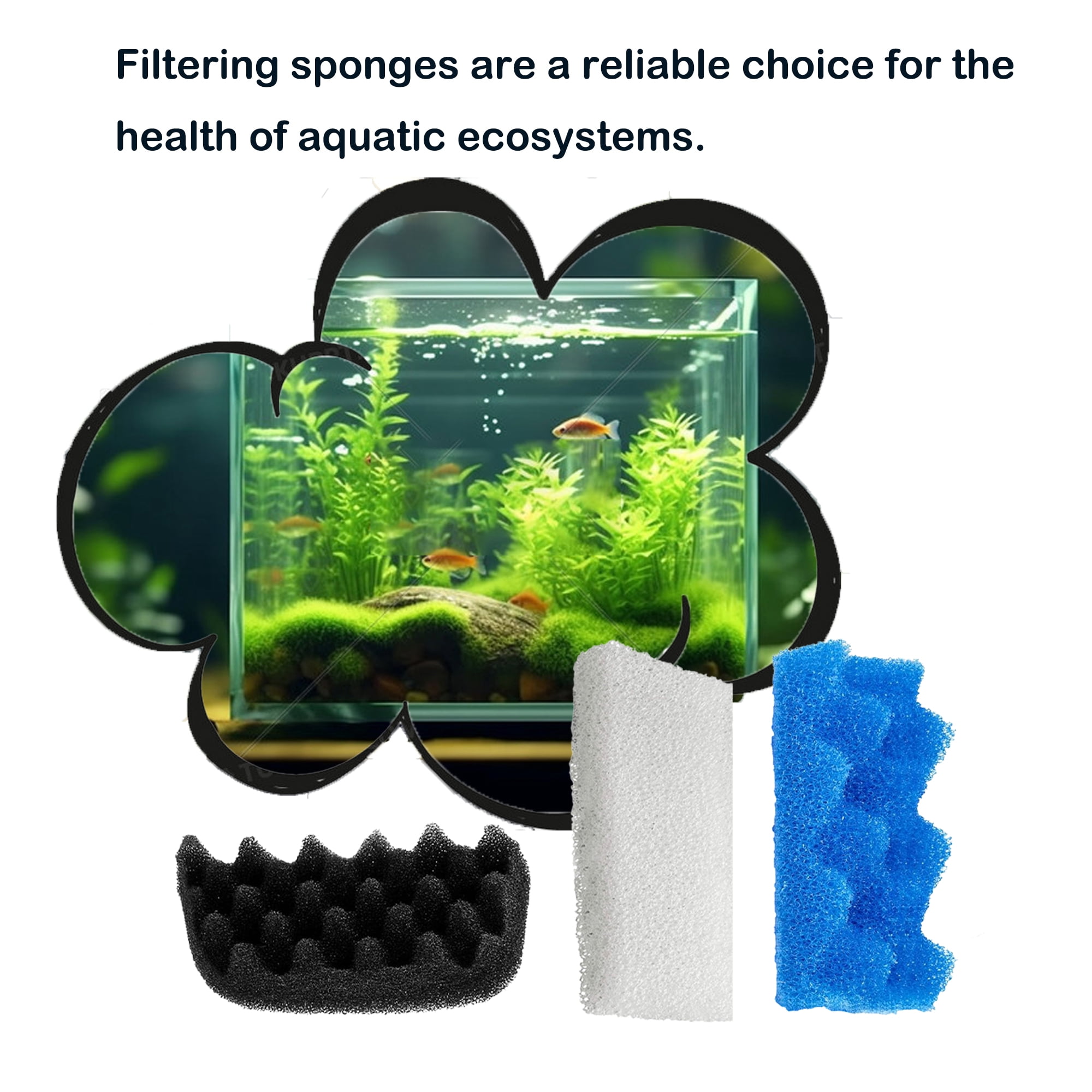 Genligt Aquarium Bio Sponge Foam Max Filter Pads Pack Compatible with Fluval 106, 107, 12 Pack