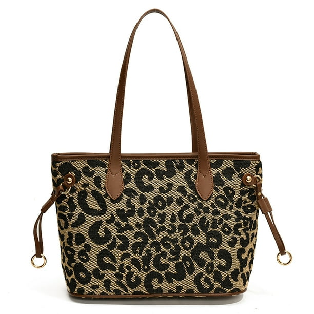 Bolso Hobo Mano para Mujer Con Leopardo Piel Sintética Viajes Universitario