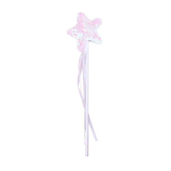 AUDeals 1pc 5-Pointed Star Princess Wand with Flowing Ribbon, Birthday Wedding Party Favors for Kids, Magic Fairy Wand Party Supplies for Little Girls