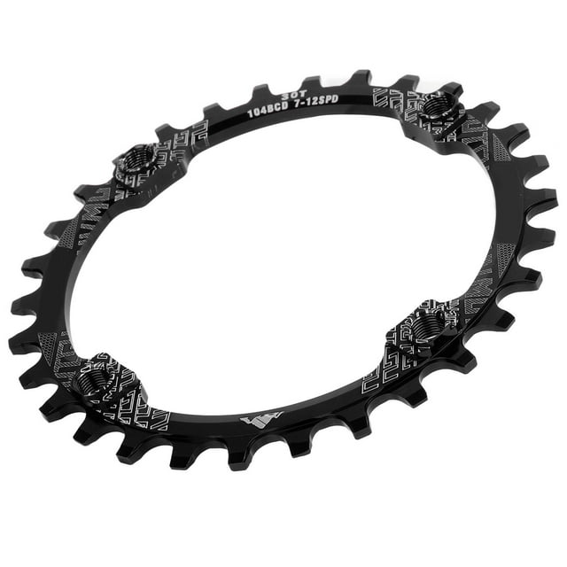 Positive and Negative Tooth Disc, Aluminum Alloy 104BCD 30T CNC Machining Single Speed Chainring Crank Accessories