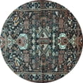 thumbnail image 1 of Ahgly Company Indoor Round Animal Light Blue Traditional Area Rugs, 4' Round, 1 of 4