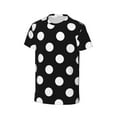 thumbnail image 3 of Honeii Black and White Polka Dot Print Kids Boy T-Shirt,Breathable Round Neck Tee,Stylish Summer Tee for Boys, for Outdoor Activities and Casual Wear, 3 of 7