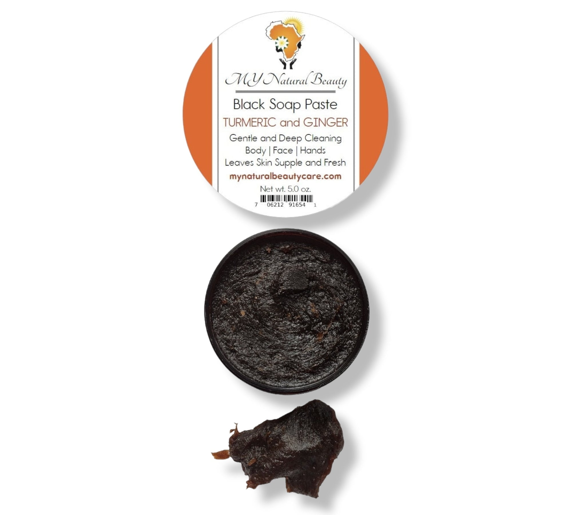 ALLNATURAL Paste Black Soap made with TURMERIC and GINGER Deep
