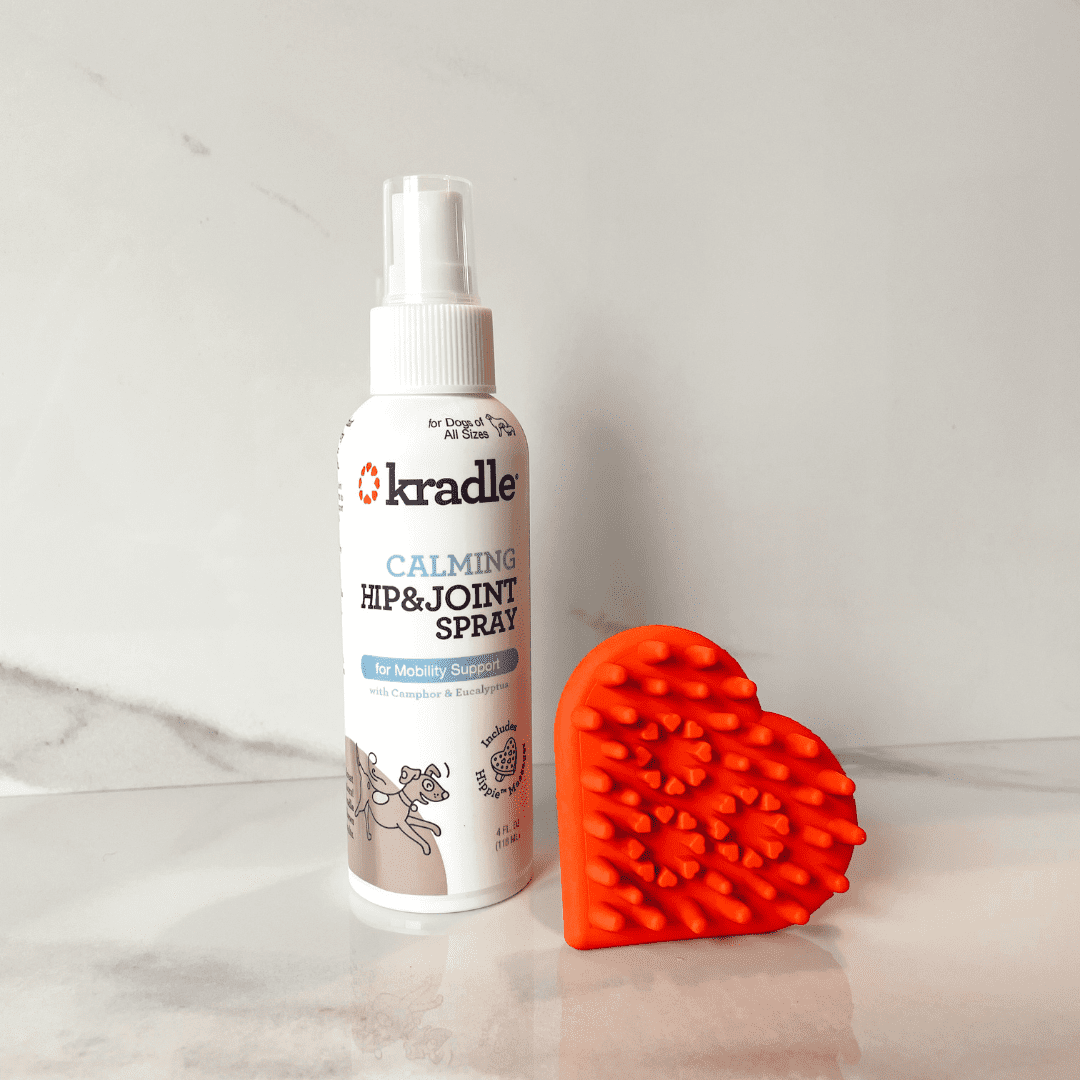 Kradle Calming Hip & Joint Spray with Hippie Applicator, Dog Mobility Support, 4 Ounces