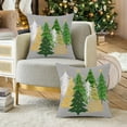thumbnail image 4 of Christmas Pillow Covers 16x16 Inch Set of 2 Christmas Tree Grey Decorative Throw Pillow Covers Winter Holiday Cushion Cases Decor for Home Couch Sofa, 4 of 6