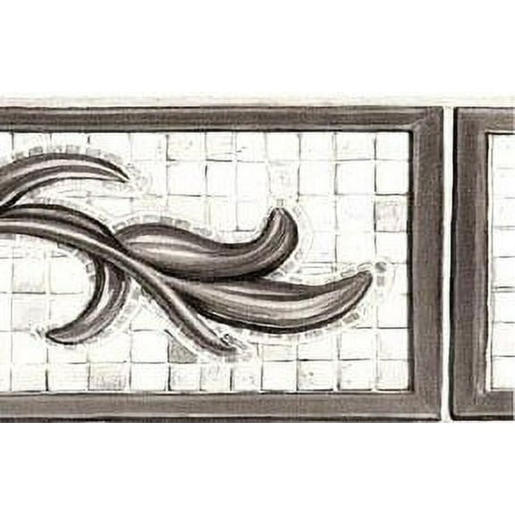878294 Black White Gray Mosaic Wallpaper Border 51646110