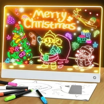 SIBEBED LumiLite LED Drawing Board(7 Color Pens), Rechargeable Light Up Acrylic LumiLite Drawing Board - DIY Erasable Acrylic Writing Board for Birthdays, Festivals & School, Home (11.8 * 7.8in)