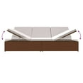 thumbnail image 5 of vidaXL Chaise Longue Convertible avec Coussins en Rotin Synthétique Brun, 5 of 5