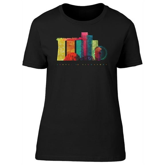 Colorful City Singapore T-Shirt Women -Image by Shutterstock, Female Small