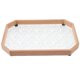 thumbnail image 3 of Wooden Glass Serving Tray with Light Brown Flower Pattern for Storage and Decorative Use 7.8 Inches, 3 of 5