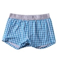 thumbnail image 4 of TNOBHG Men Underwear Men Summer Underwear Mid-rise Plaid Print Letter Patchwork Panties, 4 of 8