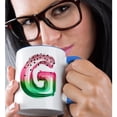 thumbnail image 2 of 3drose, Cute Watermelon Image of Balloon Monogram Initial G, 15oz Two-tone Blue Mug, 2 of 6