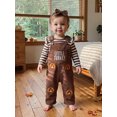 thumbnail image 4 of RUINIXCW Toddler Baby Girl Thanksgiving Outfit Infant Girls Fall Winter Clothes Long Sleeve Romper Turkey Rolls Corduroy Jumpsuit Overalls Headband Set, 4 of 9