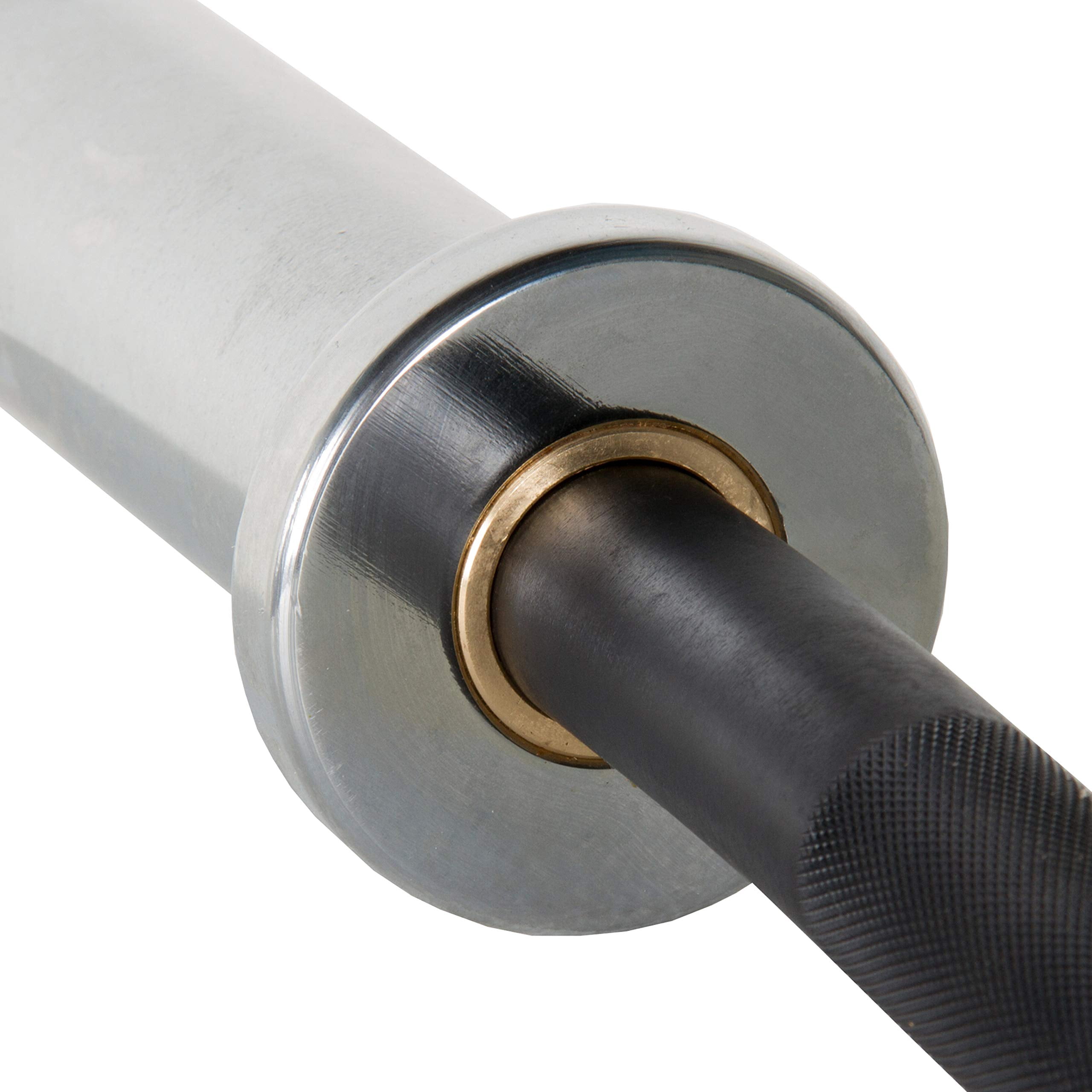 XMARK CROWBAR EZ Curl Bar, Brass Bushings, Chrome with Black Manganese Phosphate Shaft, 28 mm Grip