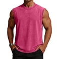 thumbnail image 6 of LTTVQM Mens Tank Tops Workout Cotton Sleeveless Loose Fit Cut off Muscle Gym Summer T Shirts Running Beach Loose Fit Tees Hot Pink M, 6 of 10