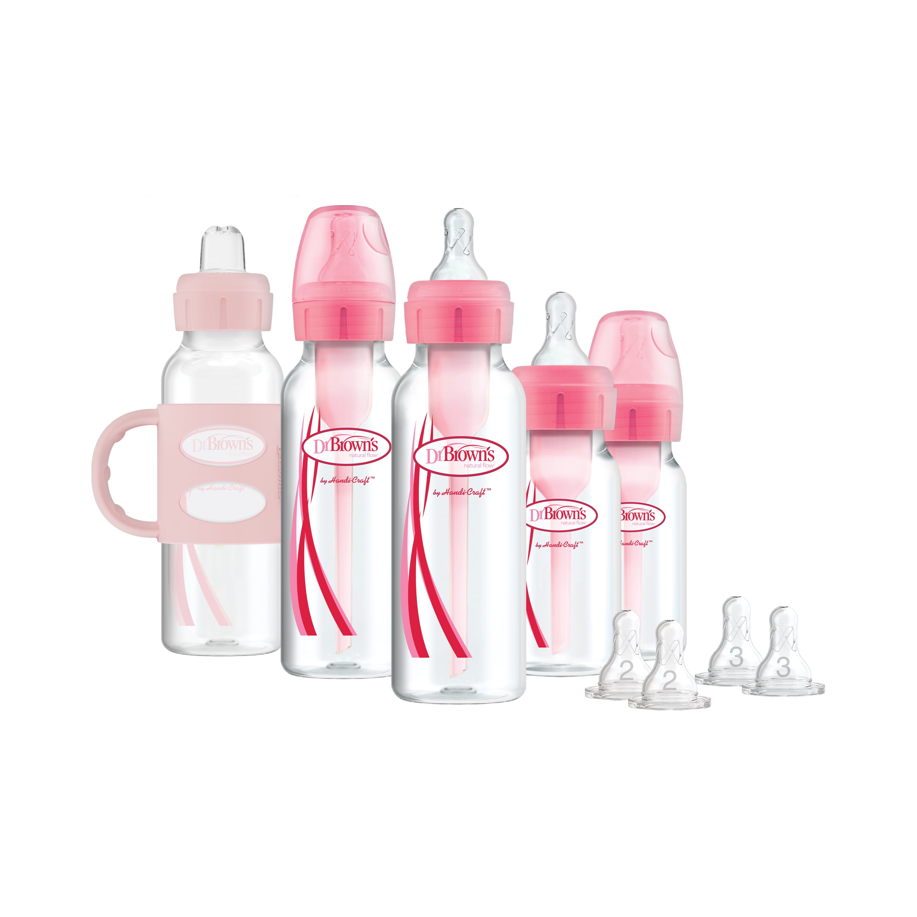 Dr. Brown's Baby First Year Transition Options+ Baby Bottles Gift Set, Pink