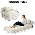 thumbnail image 3 of LinkRomat Foldable Sofa Bed, Floor Sofa Lounge with Pillow and Back Support, Foldable Couch Futon Mattress with Ergonomic Support, Convertible Sleeper Couch for Small Space, Living Room (White), 3 of 8