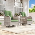 thumbnail image 2 of Meetleisure Outdoor Swivel Rocker Wicker Patio Chairs Sets of 2 with Table, Green, 2 of 8