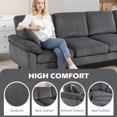 thumbnail image 4 of HOMCOM Changeable Sectional Sofa with Changeable Chaise Lounge, Dark Grey, 4 of 10